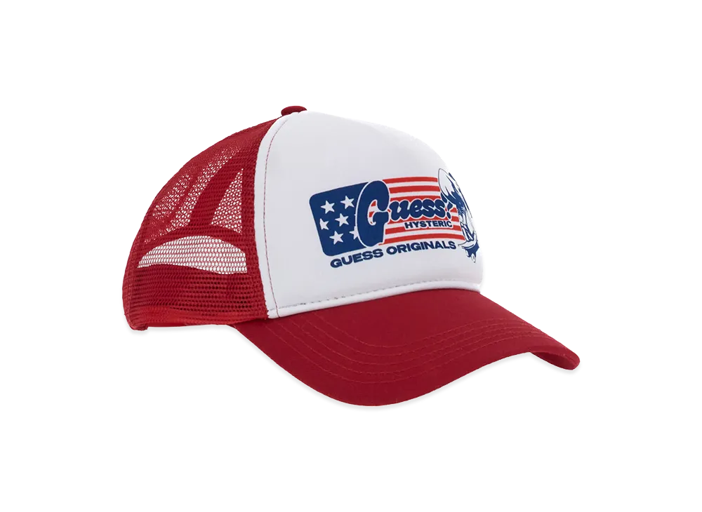 HYSTERIC GLAMOUR x GUESS JEANS Puff Trucker Hat "Red"