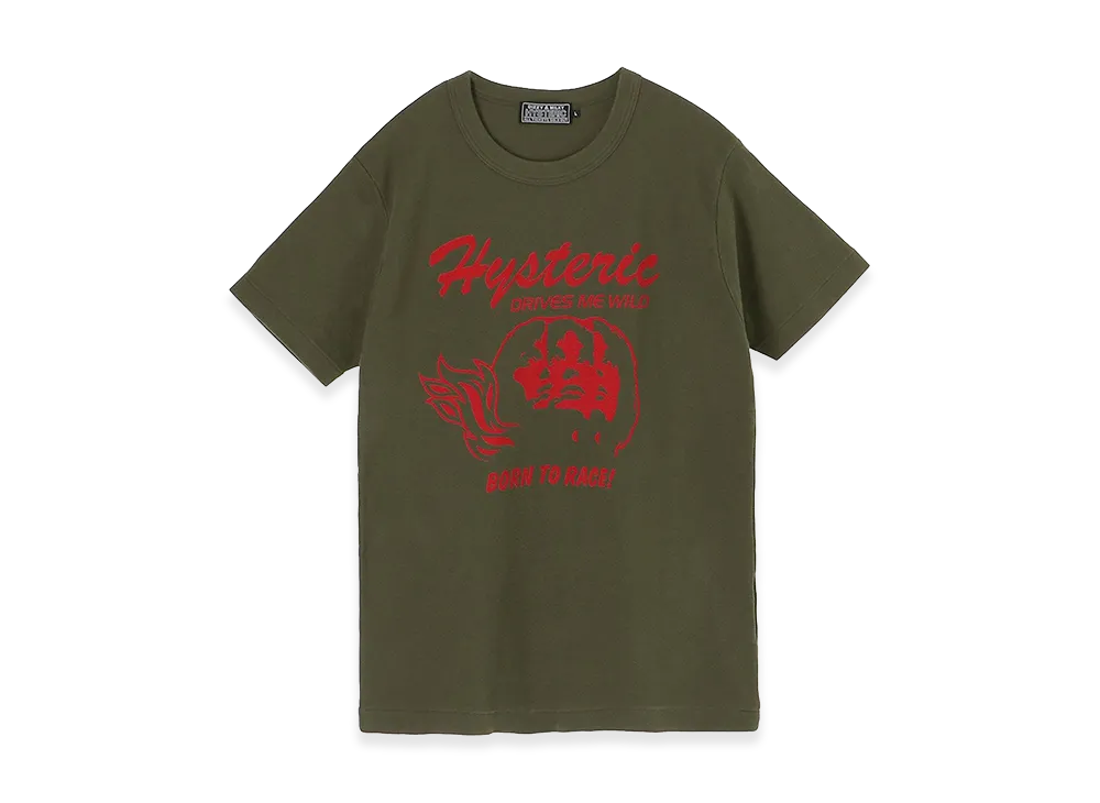 HYSTERIC GLAMOUR Born To Race Tee "Khaki"