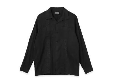 HYSTERIC GLAMOUR Skull Strap Embroidered Cuba Shirt "Black"