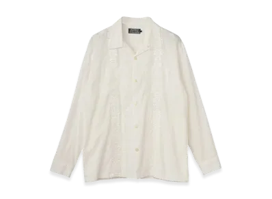 HYSTERIC GLAMOUR Skull Strap Embroidered Cuba Shirt "White"