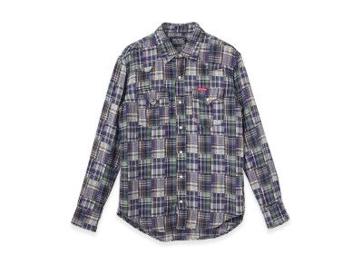 HYSTERIC GLAMOUR Double Gauze Check Western Shirt "Green Other"