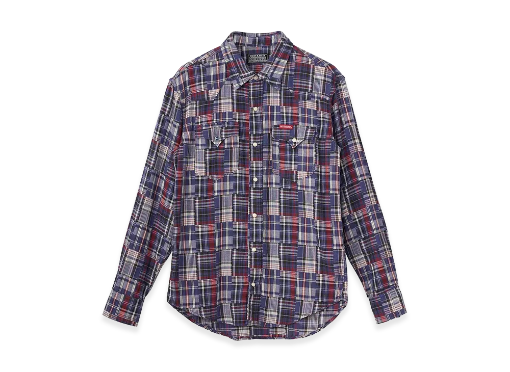 HYSTERIC GLAMOUR Double Gauze Check Western Shirt "Red Other"