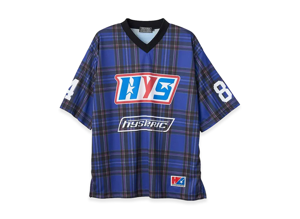 HYSTERIC GLAMOUR Guitar Girl 84 Football Shirt "Blue"