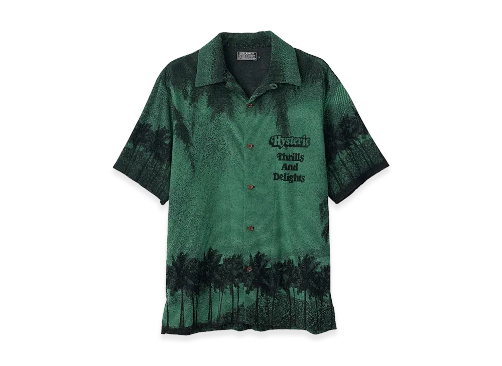 HYSTERIC GLAMOUR Thrills And Delights Jacquard Shirt "Green"