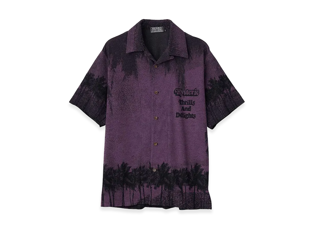 HYSTERIC GLAMOUR Thrills And Delights Jacquard Shirt "Purple"