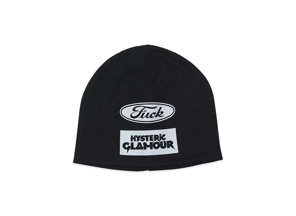 HYSTERIC GLAMOUR Logo Scratch Beanie "Black"