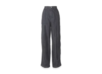 HYSTERIC GLAMOUR Women's Cotton Linen Denim Tuck Pants "Black"