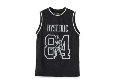 HYSTERIC GLAMOUR Women's Maiden Logo Pattern Tulle Jacquard Tank Top "Black Other"