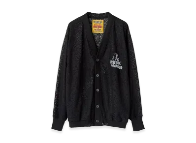 HYSTERIC GLAMOUR Women's Maiden Logo Pattern Tulle Jacquard Cardigan "Black Other"