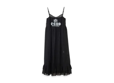 HYSTERIC GLAMOUR Women's Maiden Logo Pattern Tulle Jacquard Dress "Black Other"