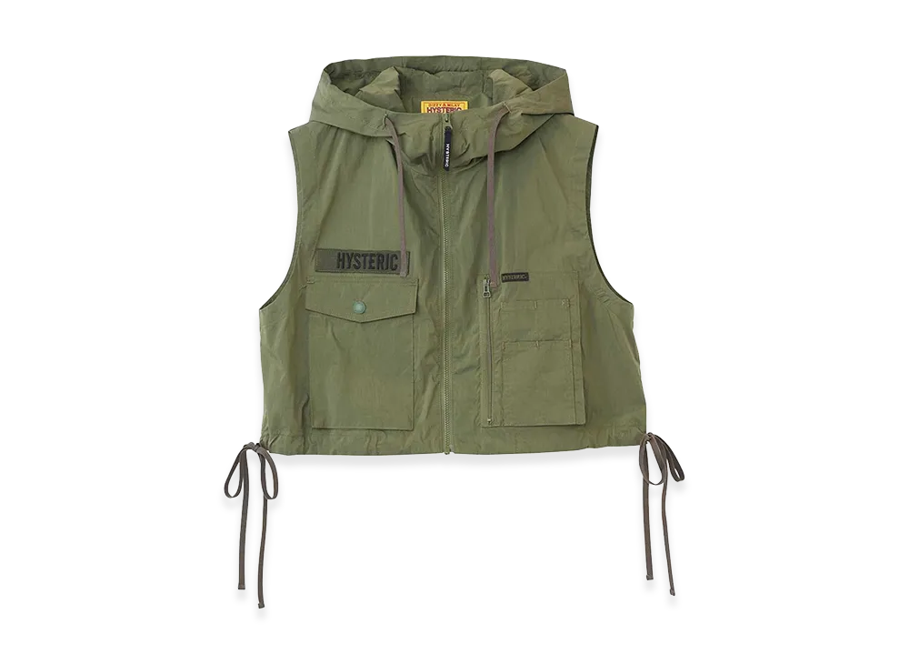 HYSTERIC GLAMOUR Women's Banana Woman Hooded Vest "Khaki"