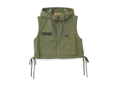 HYSTERIC GLAMOUR Women's Banana Woman Hooded Vest "Khaki"