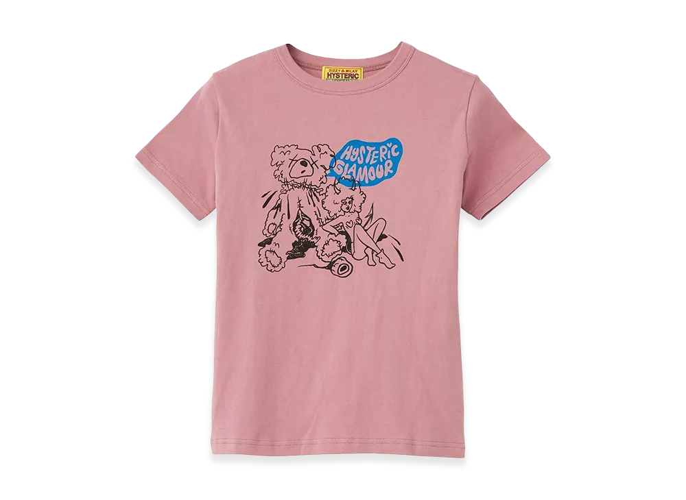 HYSTERIC GLAMOUR Women's Ivy/Bad Bear Mini Tee "Pink"