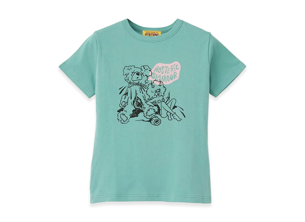 HYSTERIC GLAMOUR Women's Ivy/Bad Bear Mini Tee "Green"