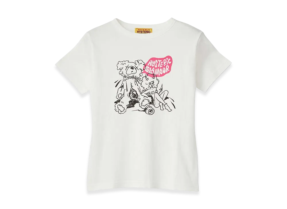 HYSTERIC GLAMOUR Women's Ivy/Bad Bear Mini Tee "White"