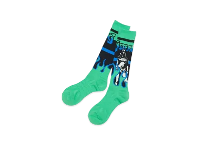 HYSTERIC GLAMOUR Women's Bad Ass Mama Sports Socks "Green"