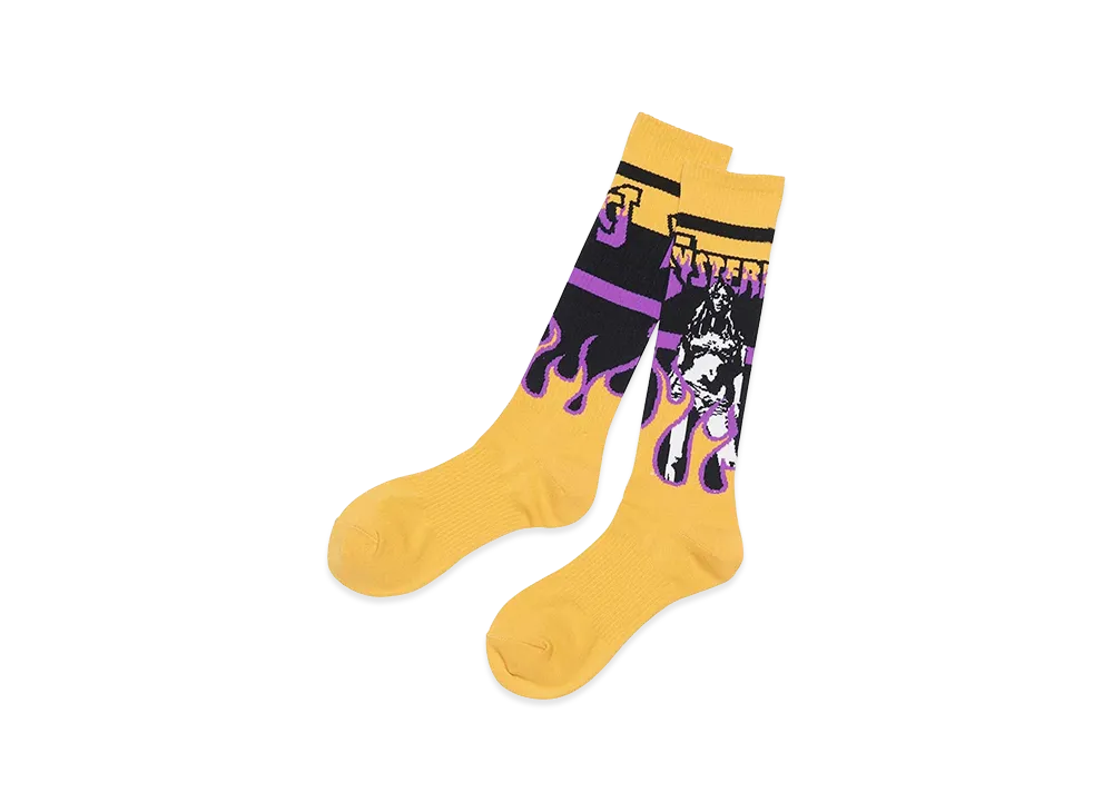 HYSTERIC GLAMOUR Women's Bad Ass Mama Sports Socks "Yellow"