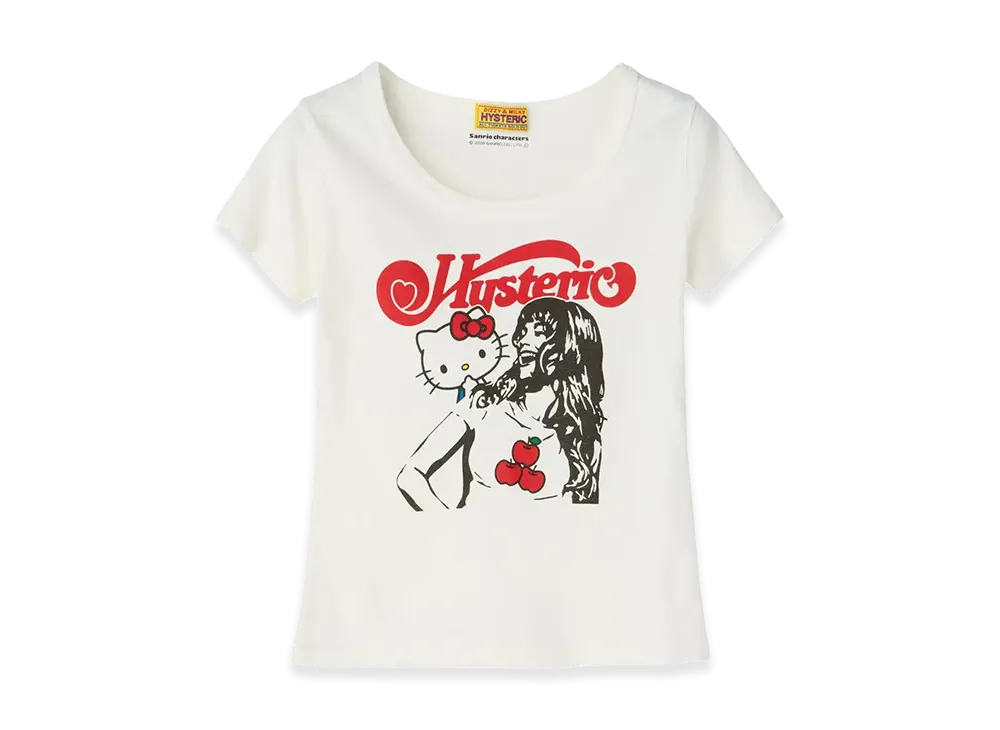 HYSTERIC GLAMOUR x Sanrio characters Kitty On Woman T-Shirt "White"