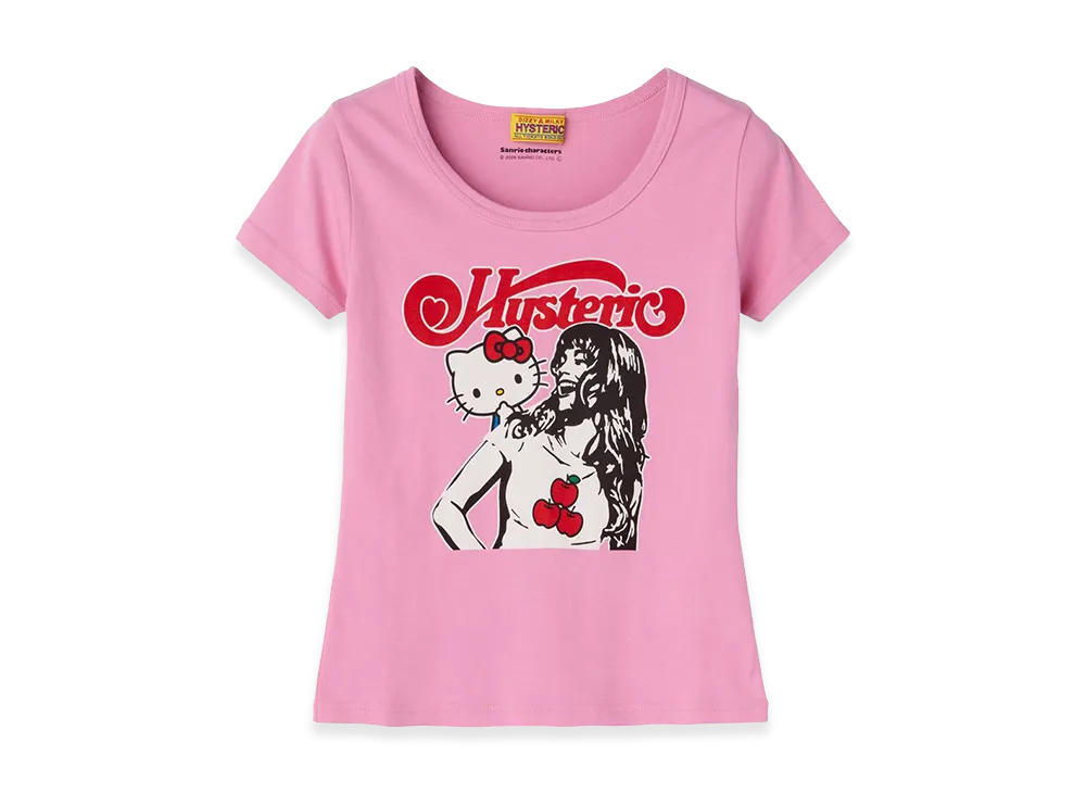 HYSTERIC GLAMOUR x Sanrio characters Kitty On Woman T-Shirt "Pink"