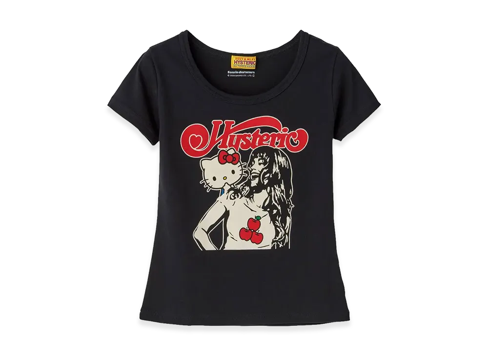 HYSTERIC GLAMOUR x Sanrio characters Kitty On Woman T-Shirt "Black"