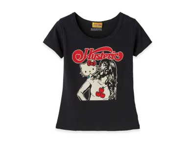 HYSTERIC GLAMOUR x Sanrio characters Kitty On Woman T-Shirt "Black"