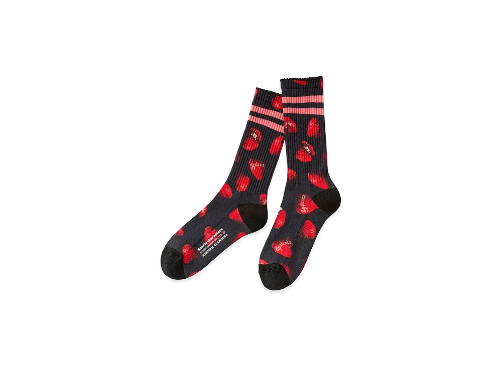 HYSTERIC GLAMOUR x Sanrio characters My Strawberry Pattern Sport Socks "Black"