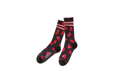 HYSTERIC GLAMOUR x Sanrio characters My Strawberry Pattern Sport Socks "Black"