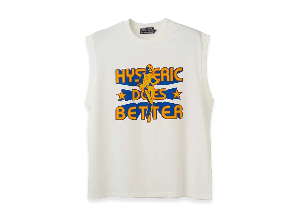 HYSTERIC GLAMOUR HYSTERIC DOES BETTER Sleeveless Tee "White"