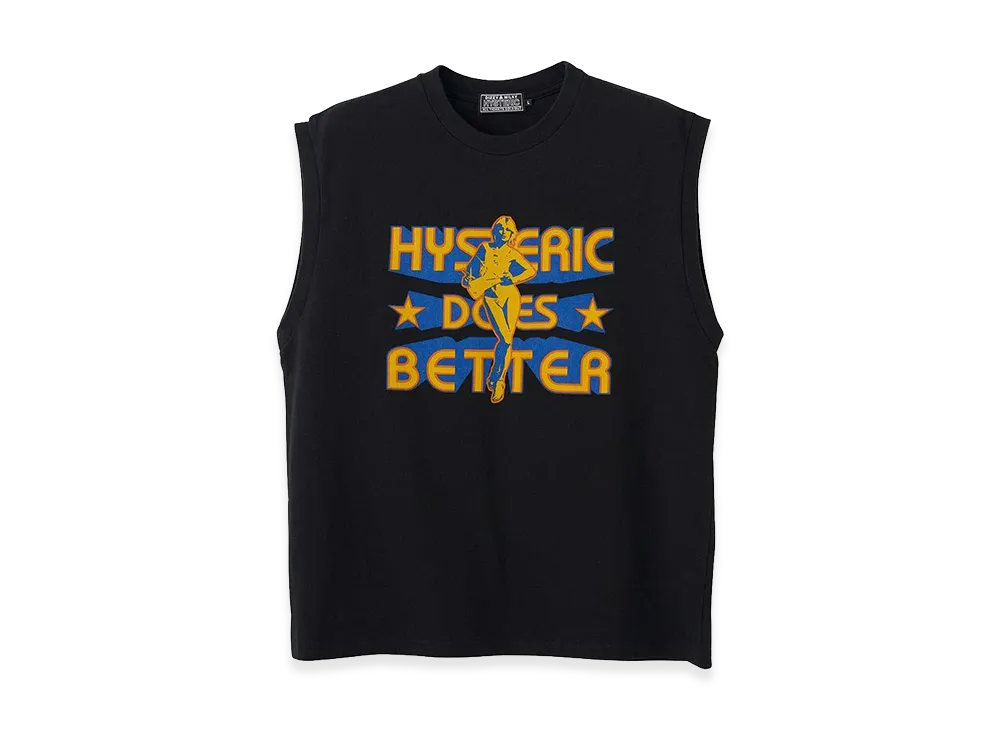 HYSTERIC GLAMOUR HYSTERIC DOES BETTER Sleeveless Tee "Black"