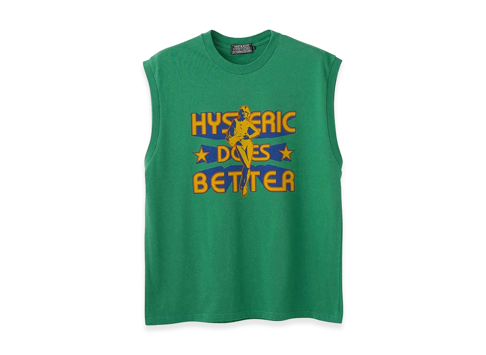 HYSTERIC GLAMOUR HYSTERIC DOES BETTER Sleeveless Tee "Green"