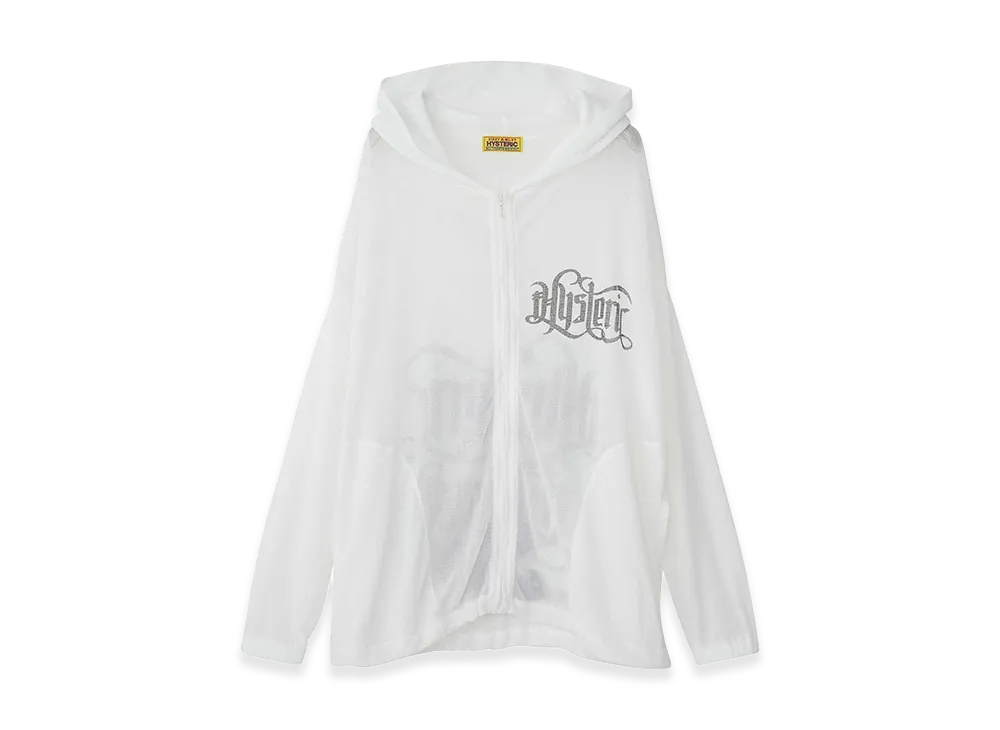 HYSTERIC GLAMOUR Women's Black Cat Woman Oversized Hoodie "White"