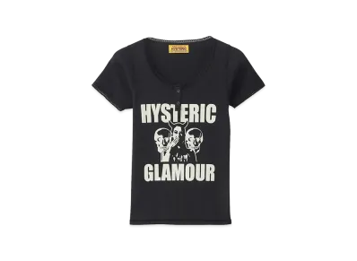 HYSTERIC GLAMOUR Women's Evil Skull Baby Tee "Black"