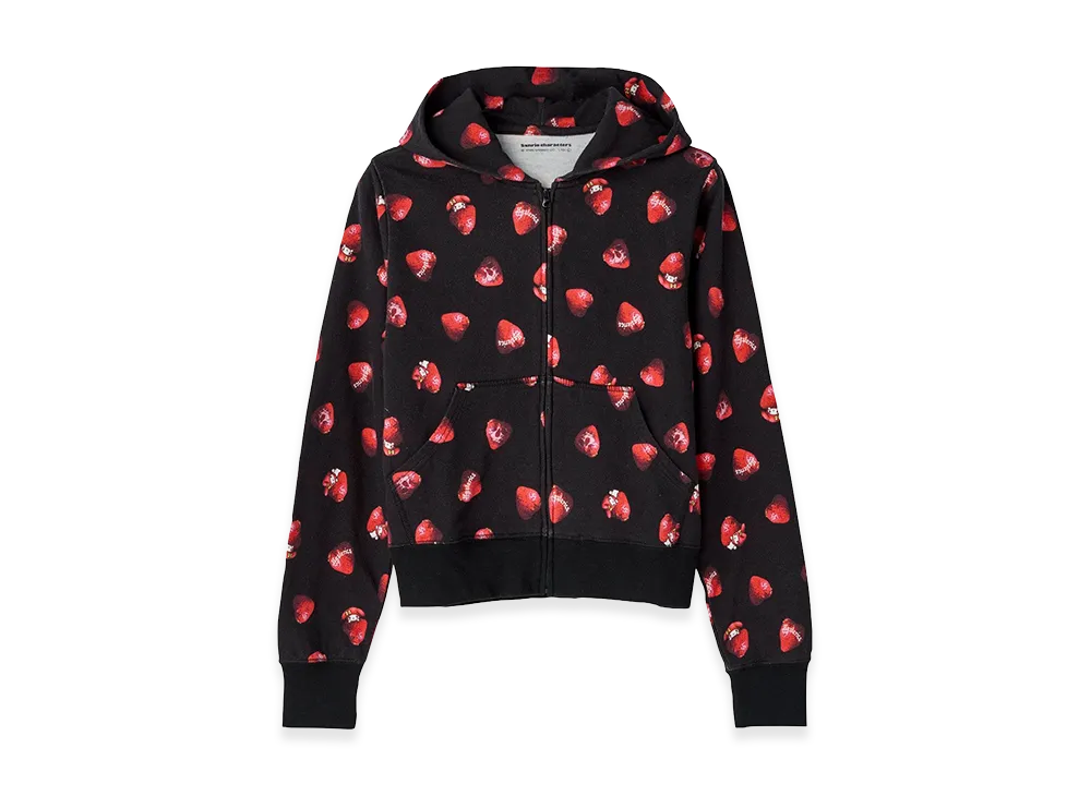 HYSTERIC GLAMOUR Women's My Strawberry Pattern Hoodie "Other Black"