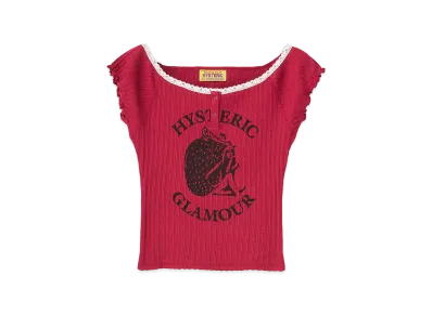 HYSTERIC GLAMOUR Women's Strawberry Freak Baby Tee "Pink"