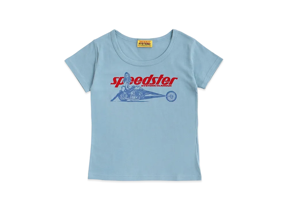 HYSTERIC GLAMOUR Women's Speedster Baby Tee "Blue"