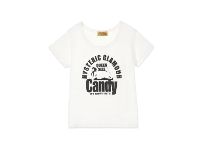 HYSTERIC GLAMOUR Women's Queen Size Candy Baby Tee "White"