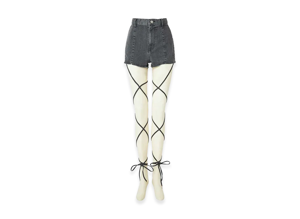 HYSTERIC GLAMOUR Women's Side Gather Leg Wrap Shorts "Black"