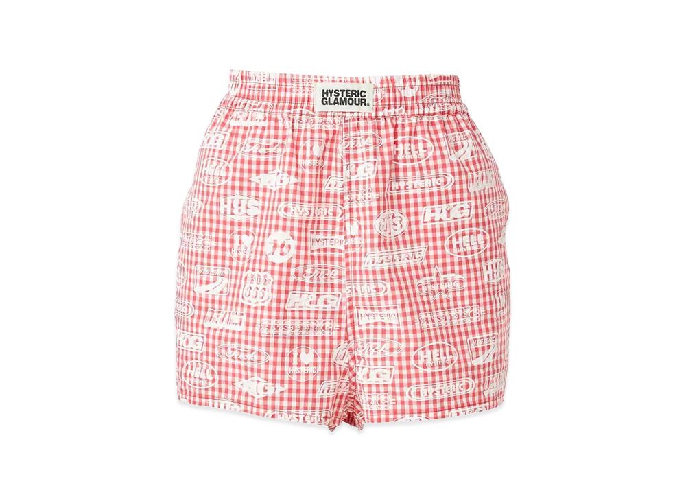 HYSTERIC GLAMOUR Women's HG Racing Pattern Gingham Check Shorts "Other Pink"