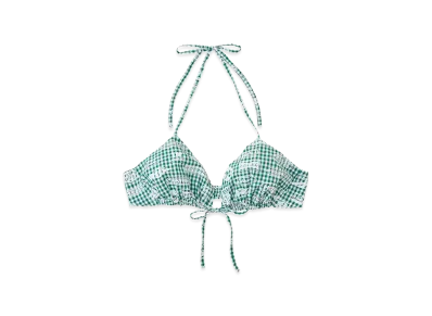 HYSTERIC GLAMOUR Women's HG Racing Pattern Gingham Check Bra Top "Other Green"