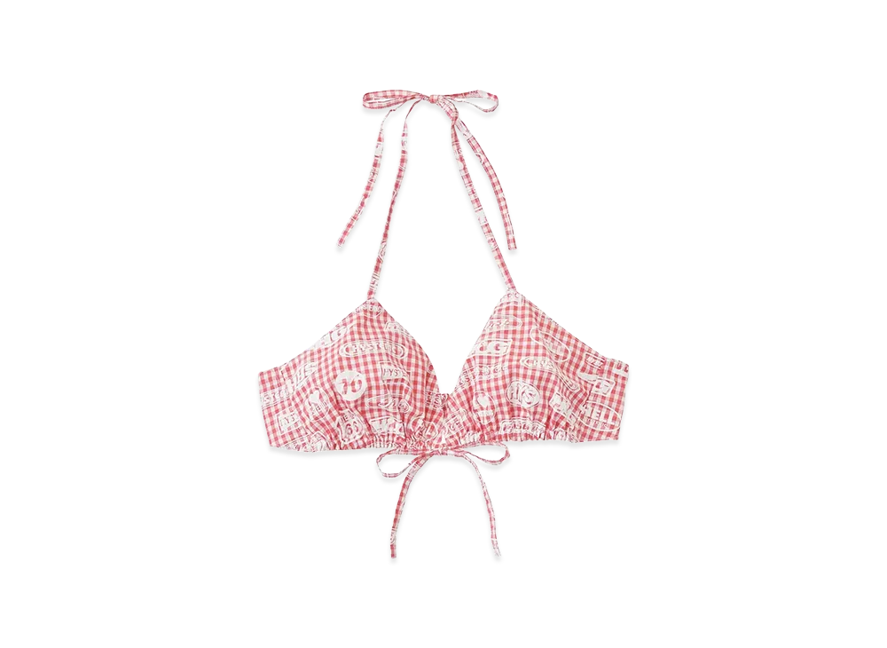 HYSTERIC GLAMOUR Women's HG Racing Pattern Gingham Check Bra Top "Other Pink"