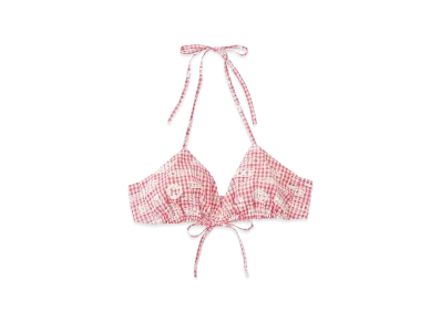 HYSTERIC GLAMOUR Women's HG Racing Pattern Gingham Check Bra Top "Other Pink"