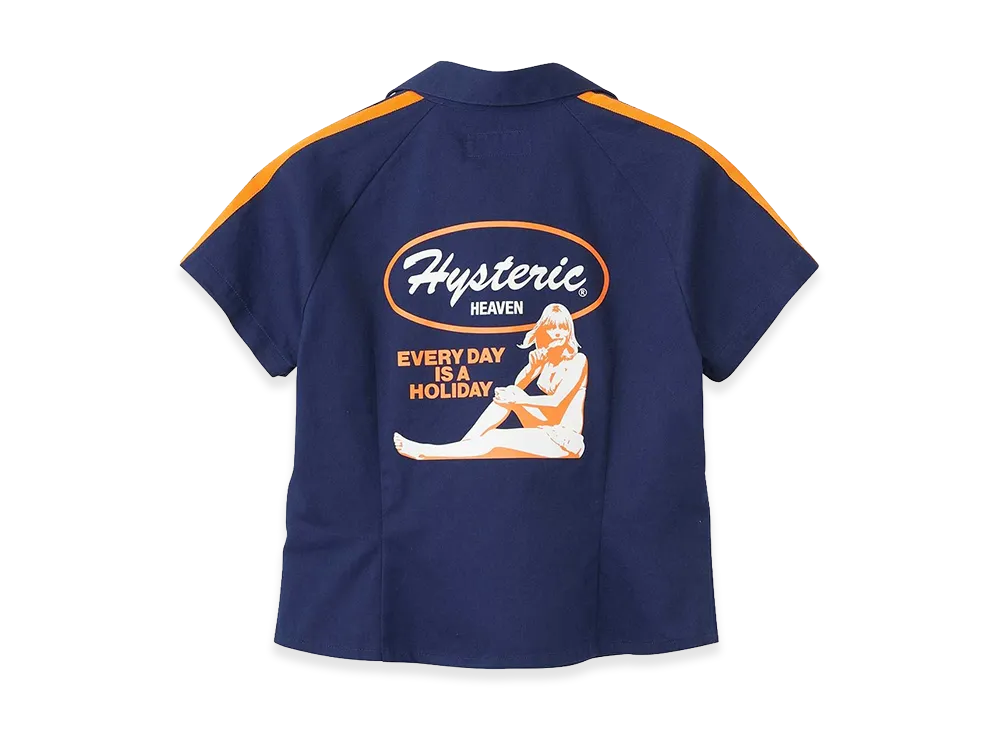 HYSTERIC GLAMOUR Women's Every Day Holiday Racing Shirt "Other Navy"