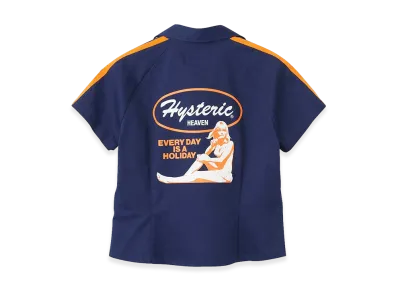 HYSTERIC GLAMOUR Women's Every Day Holiday Racing Shirt "Other Navy"