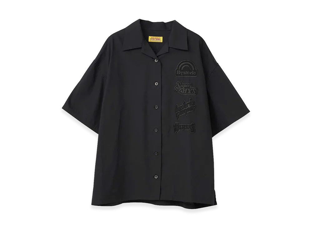 HYSTERIC GLAMOUR Women's Guitar Girl Embroidered Oversized Shirt "Black"