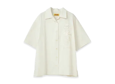 HYSTERIC GLAMOUR Women's Guitar Girl Embroidered Oversized Shirt "White"