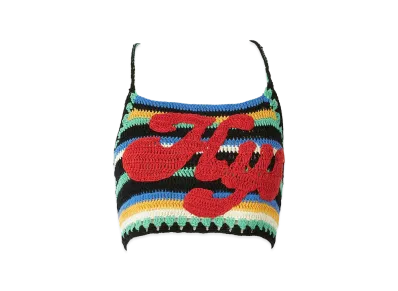 HYSTERIC GLAMOUR Women's HYS Logo Hand-Knit Halter Neck "Black"