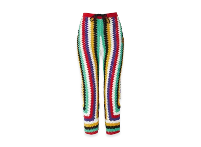 HYSTERIC GLAMOUR Women's Flower Power Patch Cropped Hand-Knit Pants "Multi"