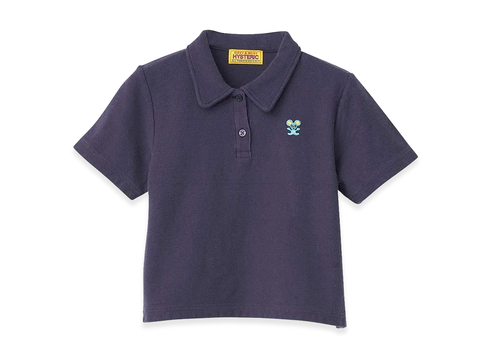 HYSTERIC GLAMOUR Women's HYS Mouse Embroidered Polo Shirt 