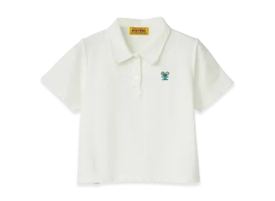 HYSTERIC GLAMOUR Women's HYS Mouse Embroidered Polo Shirt "White"