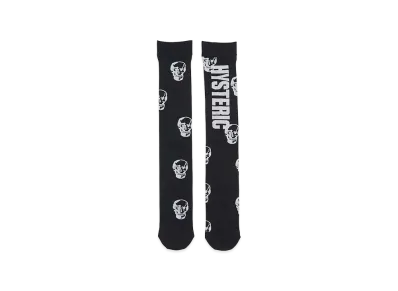 HYSTERIC GLAMOUR Women's Skull Knee-High Socks "Black"